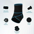 thumbnail image 2 of Ankle Brace for Sprained Ankle,Ankle Support for Women & Men,Adjustable Compression Ankle Wrap for Achilles Tendonitis & Plantar Fasciitis Relief (Blue), 2 of 13