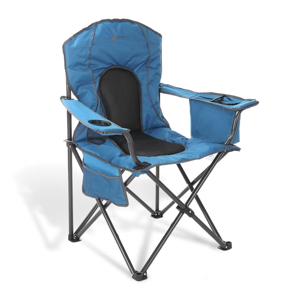 ARROWHEAD OUTDOOR Portable Folding Camping Quad Chair w/ 4-Can Cooler, Cup-Holder