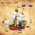 thumbnail image 2 of Pirate Ship Building Blocks Sets, Redbeard's Revenge Three Masted Boat STEM Toys for 8, Piece Pirate Boat Display Model with Dinghy Birthday for 928 PCS, 2 of 7