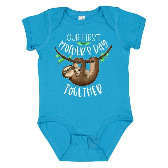 Inktastic Our 1st Mothers Day Together Cute Mom and Baby Sloth Boys or Girls Baby Bodysuit