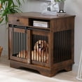 thumbnail image 2 of Muhub Dog Crate Furniture, Wooden Dog Crate with Storage Drawers, Indoor Dog Kennel with Sliding Doors, 35" Dog Cage for Small/Medium Dogs,Brown, 2 of 7