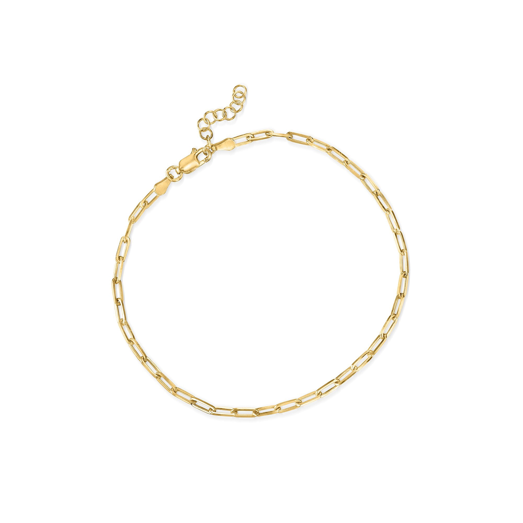 Ross-Simons Italian 18kt Gold Over Sterling Paper Clip Link Anklet, Women's, Adult