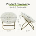 thumbnail image 4 of MCQ Faux Fur Folding Saucer Chair, Comfy Lounge Chairs for Bedroom Living Room Flexible Folding Seating, White, 4 of 5