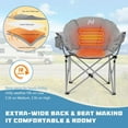 thumbnail image 3 of MOPHOTO Gray Heated Camping Chair Oversized, Outdoor Portable Heated Folding Chairs, Heated Foldable Chair Seat Supports 500 lbs, Heating Chair for Outdoor Sports, Camping, Patio, and Picnics, 3 of 7