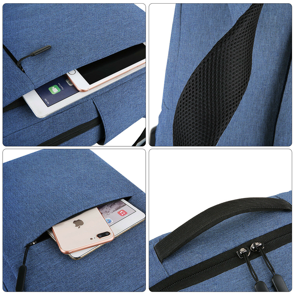 Novaa Bags 16" Slim Casual Waterproof Laptop Backpack with USB Charging Port Navy - image 5 of 6