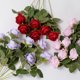 thumbnail image 4 of Xiao Hua Ramo de rosas artificiales de terciopelo de seda de 10 piezas con tallo largo, ideal para decoración de bodas, jardines y casas (rosa), 4 of 5