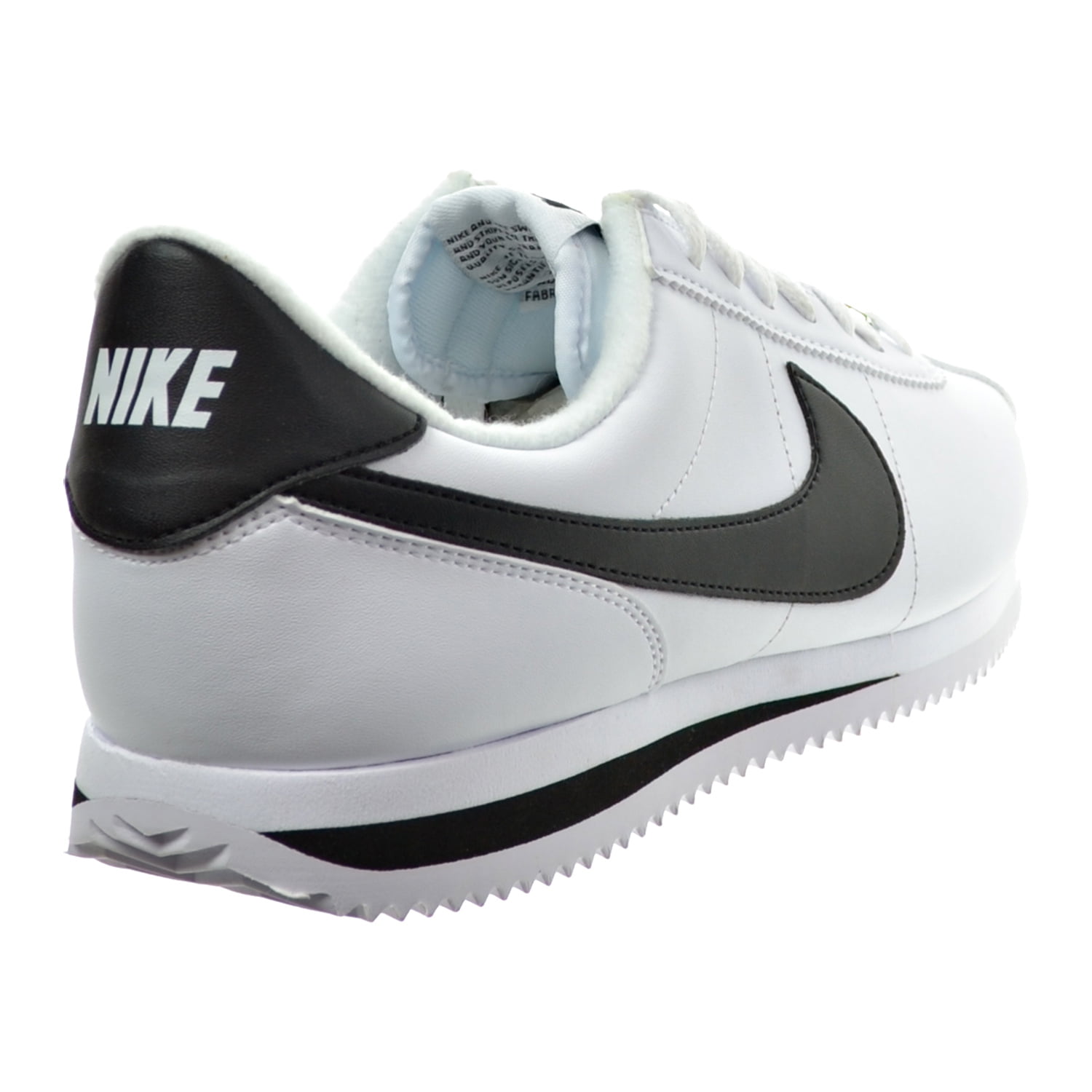 Nike Men Cortez Basic Leather Black White-Metallic Silver Size 7.0 US