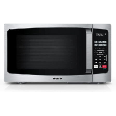TOSHIBA 0.9 Cu Ft Microwave Oven, 6 Auto Menus, Mute Function, Child Lock, 900W, Stainless Steel