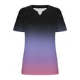 thumbnail image 4 of Fmbrln Womens Plus Size Summer Short Sleeve T-Shirts Fashion V Neck Gradient Color Tops Casual Loose Vacation Beach Tees Blouse, 4 of 5