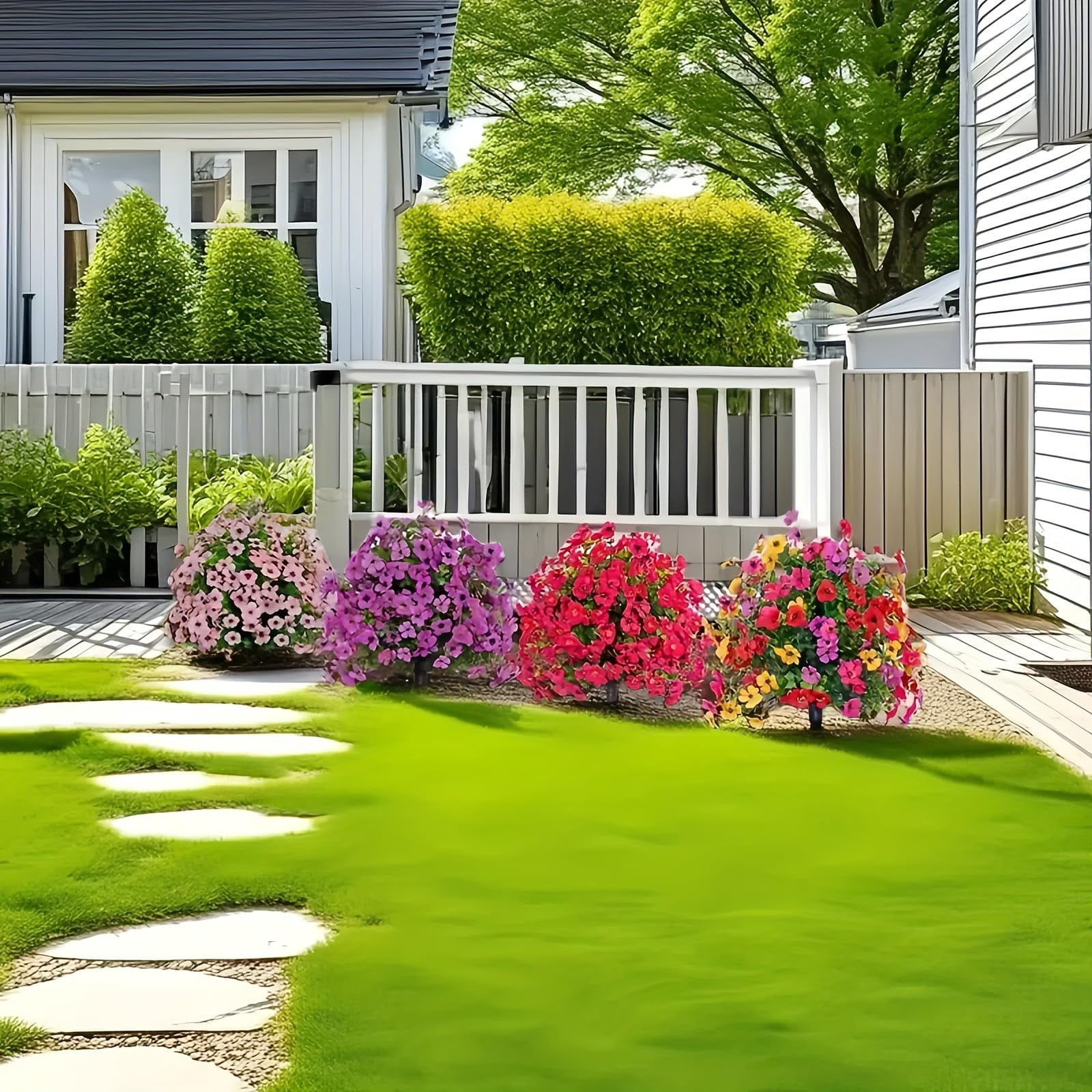 Artificial Violet Flowers Bunches UV Resistant PE Material for Outdoor Indoor Garden Home Decoration