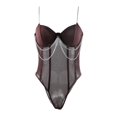 thumbnail image 3 of Gibobby Ropa interior mujer Liguero con Medias y Tanga Lingerie Set de Dormir Mujer Lenceria Mujer Talla Grande Mujer Sexy Bralette y Tanga Pijamas en Pareja(Café, M), 3 of 5
