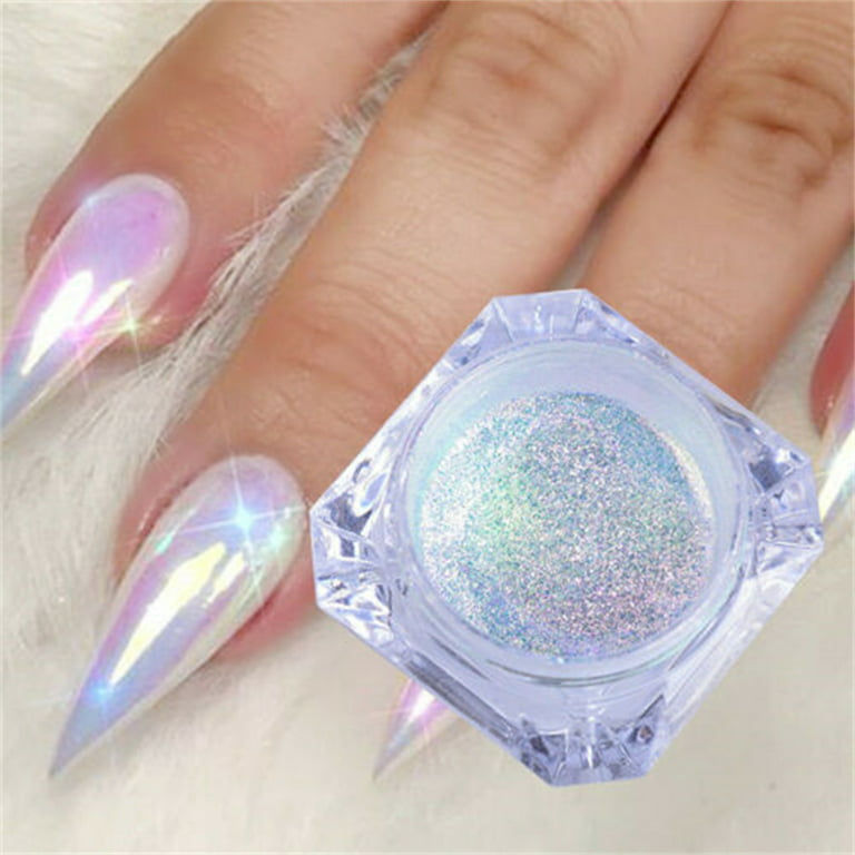 JINSIJU Glitter Unicorn Mirror Nail Powder Aurora Mermaid Chrome Pigment 
