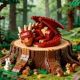 thumbnail image 4 of Sleeping Red Dragon Building Blocks Set – Cozy Fantasy Creature Decor, Whimsical Gift for Dragon Lovers, Compatible with Major Brick Brands, 4 of 5