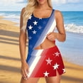 thumbnail image 2 of Miqool Women 4th of July Outfit Three Piece Set Tops with thong pants and skirt American Flag Patriotic Shirt Anniversary USA Shirt, 2 of 5