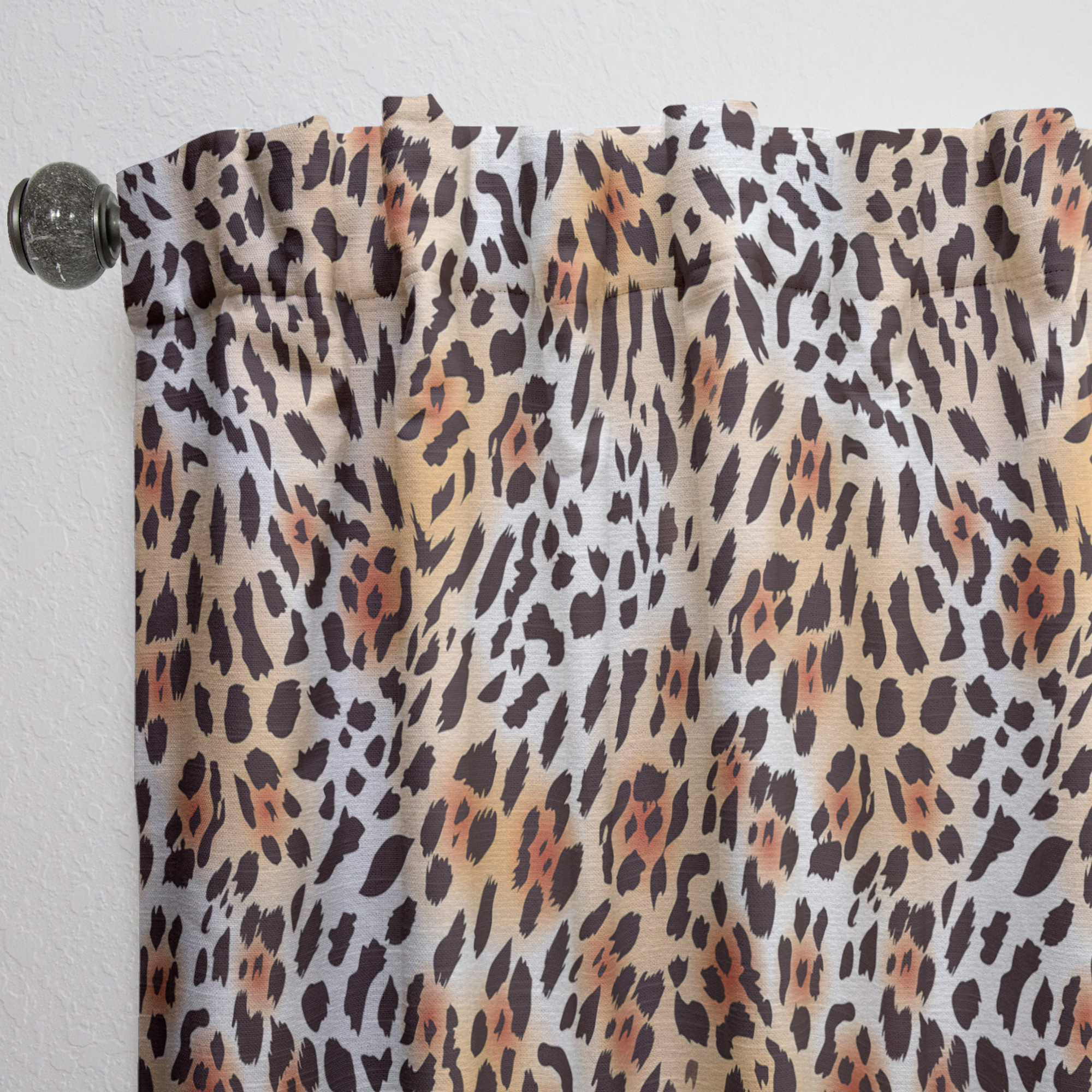 Designart 'Leopard Fur Safari Pattern II' Mid-Century Modern Curtain Panel