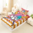thumbnail image 4 of Erosebridal Baseball Ice Cream Drip Twin Sheet Sets, Waffle American Flag Bedding, 1 Flat Sheet, 1 Fitted Sheet and 1 Pillowcase, 4 of 5