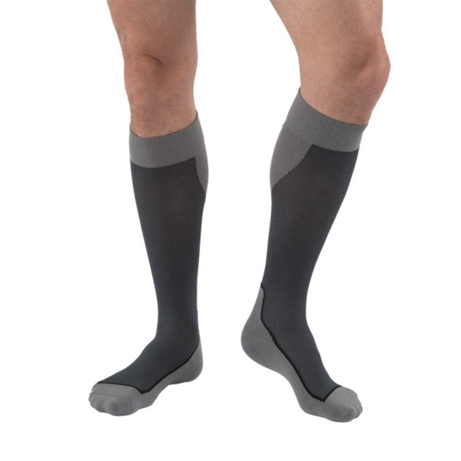 Jobst Sport 15-20 Knee High Compression Socks Black/Gray Xlarge