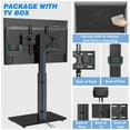 TAVR Modern Swivel Floor TV Stand Base for TVs up to 70 inch Black TV