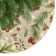 thumbnail image 3 of Holiday Christmas Tree Skirt | Cranberries | Traditional Rustic Round 48x48 Inch Home Decor, 3 of 4
