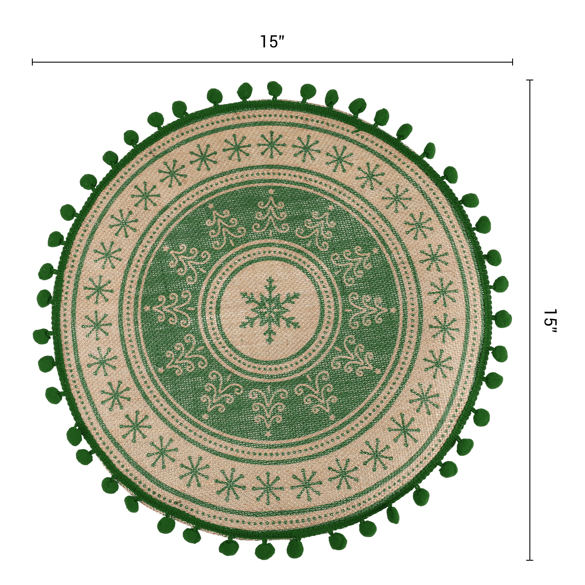 Unique Bargains Set of 6 Round Farmhouse Placemats for Dining Table Decor Floral