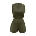 thumbnail image 4 of REORIAFEE Plus Size Summer Outfits for Women Workout Sets Women Fashion Summer Casual High Waisted Suit Army Green L, 4 of 7