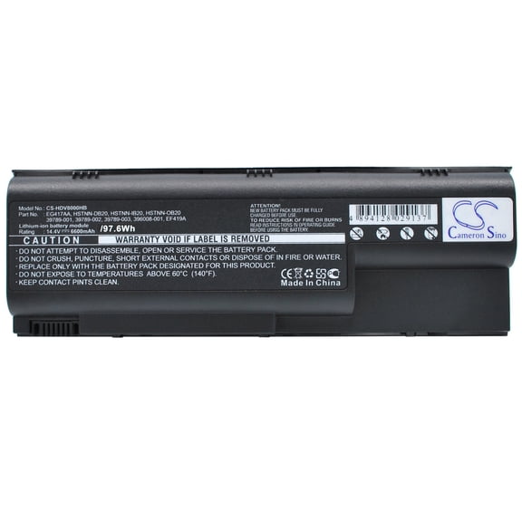 6600mAh HSTNN-OB20 396008-001 HSTNN-DB20 395789-003 HSTNN-IB20 EF419A 395789-001 395789-002 Battery for HP Pavilion dv8213ea Pav