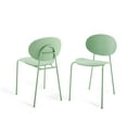thumbnail image 1 of Side Dining Chair, Set of 2, Plastic, Metal Steel, Green, Modern Contemporary Urban Design, Kitchen Room Cafe Bistro Restaurant Hospitality, 1 of 10