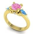 thumbnail image 2 of 2.50 Carat Unique Round Cut Pink Sapphire & Blue Topaz Gemstone Engagement Ring for Women Solid 14K Yellow Gold Size 7.5 by Diamond-Capitals, 2 of 8