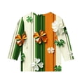 thumbnail image 4 of Blusas y camisas de manga larga y cuello redondo para niños, tallas medianas y grandes, informales, con estampado de San Patricio, mangas a ochos y cuello redondo, camisetas para niños., 4 of 5