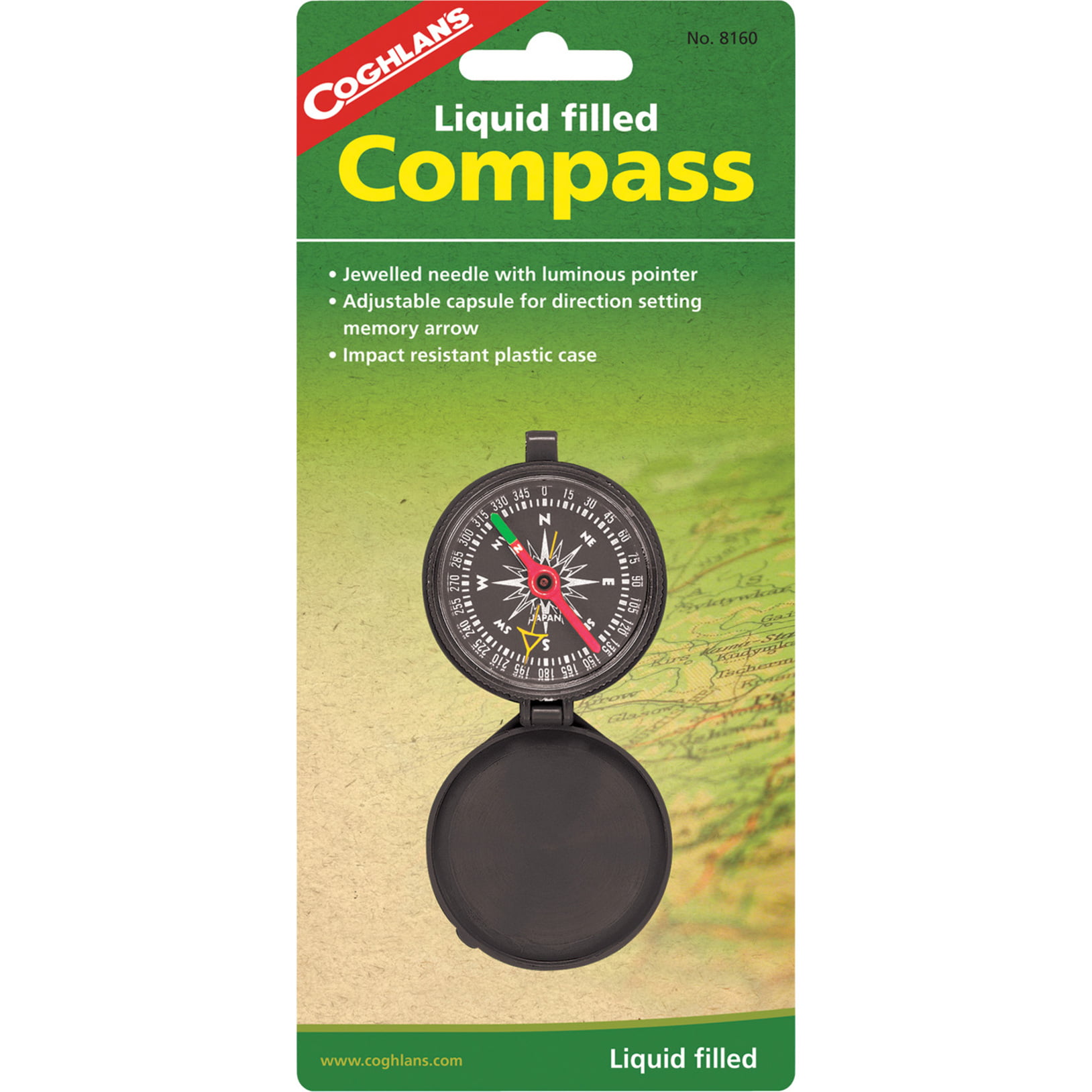 2 ea Lensatic Compass Blk W/Guide Wire Scouting Camping 