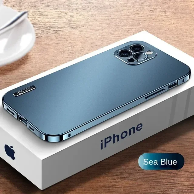 2024 Metal Aluminium Alloy Case for iPhone 15 14 13 12 Pro Max Camera Lens Protective Case iphone Original Color Phone Cover