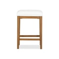 thumbnail image 2 of Magnussen Home Lindon Belgian Wheat White Upholstered Stool, 2 of 7