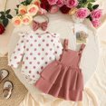 thumbnail image 3 of CAUYDY Newborn Gifts For Baby Girl Shower Outfit Ruffle Long Sleeve Romper Set 0 3 6 9 12 18 Months Preemie Clothing Fall Winter Pink Sizes 0-3 Months, 3 of 9
