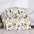 thumbnail image 3 of Rateoe Donut Sloth Pattern Flannel Throw Blanket, Ultra-soft Blanket for Bed, Couch, Car, Hypoallergenic Anti-pilling blanket-, 3 of 6