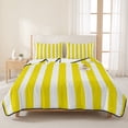 thumbnail image 3 of Queen Quilt Set 90''x96'', Yellow Striped Lightweight Bedspread Coverlet Set with 2 Pillow Shams, Modern Farmhouse Yellow White Stripes Breathable All Season Quilt Bedding for Bedroom/Guest Room, 3 of 9