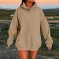 thumbnail image 2 of Womens Hoodie Fall Solid Oversize Hoodie with Front Pocket Classic Drop Shoulder Design Hooded Sweatshirt Streetwear Sweatshirts for Women Gold XS, 2 of 5