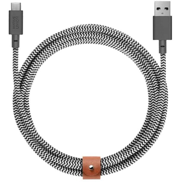 Native Union Belt Charge/Sync XL USBC Cable 10ft Zebra Charge/Sync