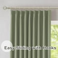 thumbnail image 4 of Sage Green Pinch Pleated Blackout Curtains with Hooks - 144 inches Extra Long Room Darkening Thermal Insulated Window Curtain Panels for High Ceiling Living Room 2 Panel 40" Wx144 L, 4 of 7