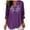 Purple, variant on TSADFHJI Womens Tops Trendy 2024 Dressy Awareness Shirts Women Linen Button down Shirt Oversized V Neck Roll up Sleeve Blouses Tops Xl White
