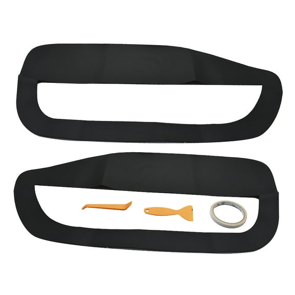 LABLT 2pcs Leather Door Panel Insert Cards Cover Fit for Ford Mustang 2005-2009 Black