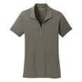 thumbnail image 5 of Womens Cotton Touch Performance Polyester/Spandex Polo T-Shirt Grey Smoke X-Small, 5 of 6
