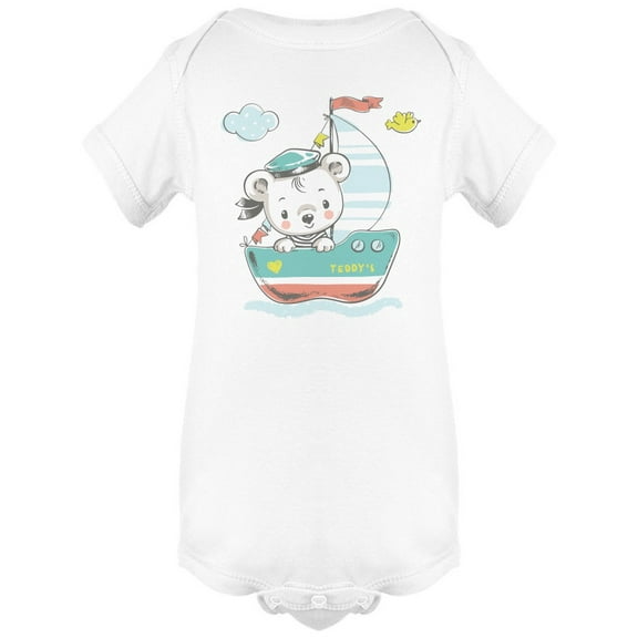 Teddys Cute Sailing Boat Bodysuit Infant -Image by Shutterstock, Newborn