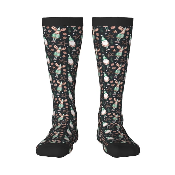 Balery Christmas cute deer old man Calcetines novedosos Calcetines deportivos Calcetines hasta la rodilla Calcetines de algodón Calcetines originales y geniales