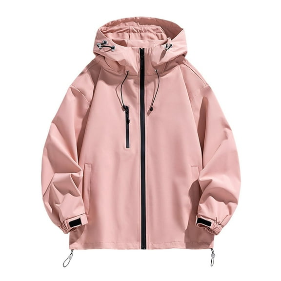 ChicHaven chaqueta impermeable para mujer Women's Waterproof Rain Jackets Raincoat Hooded Windbreaker for Travel Pink M