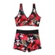 thumbnail image 4 of Gibobby Conjunto de traje de baño de bikini Bikini de cintura alta para mujer, bañadores sexys de dos piezas con realce, traje de baño Vintage, conjunto (Rojo,XL), 4 of 5