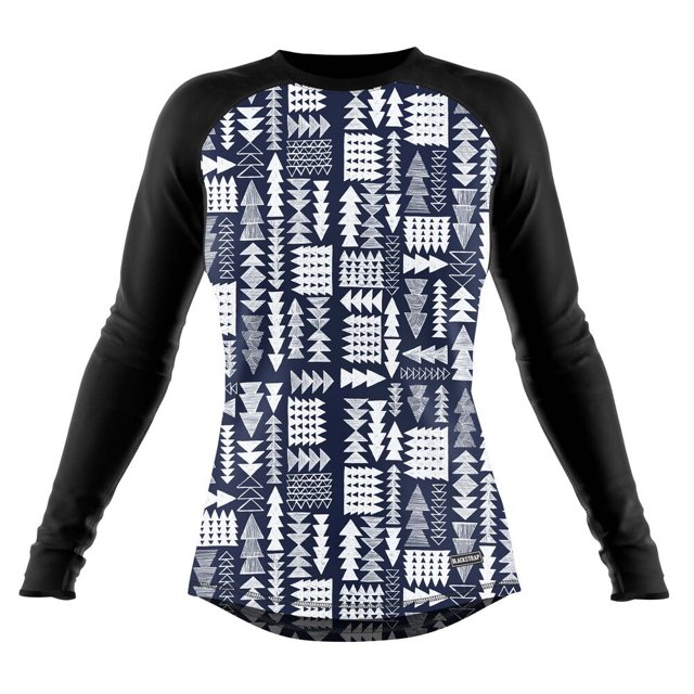 BLACKSTRAP Women's Pinnacle Crew Baselayer Top Directional Blue, L