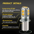 thumbnail image 2 of Ruiandsion P13.5S LED Light Bulb,6-40V(9V 12V 18V 24V 30V 36V),600 LM Yellow Non Polar for Bike Flashlight Camping Gear and Emergency Lights,Pack-1, 2 of 8