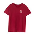 thumbnail image 3 of Camiseta para mujer Ropa casual de verano Camisa ligera con cuello redondo para acampar Rojo, 3 of 7