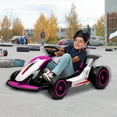 thumbnail image 5 of Lumiparty Go Kart for Kids, 24V Drift Kart with 200W*2  Powerful Motor, 7AH Big Battery, 8.1MPH High Speed, Electric Pedals, Music, Horn, Electric Go Kart Outdoor Race Toy, Pink, 5 of 9