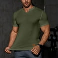 thumbnail image 7 of XuJwPNcy Mens Muscle Slim T Shirts V Neck Short Sleeve Henley Shirt Summer Gym Workout Athletic Tees Trendy, 7 of 7